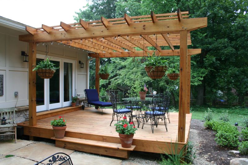 A Backyard Deck with Pergola Ideas